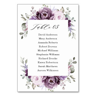 Shades of Dusty Paars Blooms Moody Floral Wedding Kaart