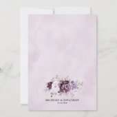Shades of Dusty Paars Blooms Moody Floral Wedding Kaart (Achterkant)