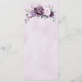 Shades of Dusty Paars Blooms Moody Floral Wedding Menu (Achterkant)