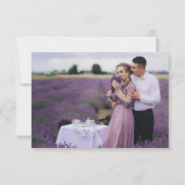 Shades of Dusty Paars Blooms Moody Floral Wedding RSVP Kaartje (Achterkant)