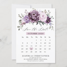 Shades of Dusty Paars Blooms Moody Floral Wedding Save The Date