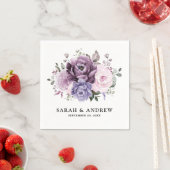 Shades of Dusty Paars Blooms Moody Floral Wedding Servet (Insitu)