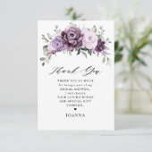 Shades of Dusty Paars Blooms Moody Vrijgezellenfee Bedankkaart (Staand voorkant)