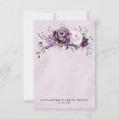 Shades of Dusty Paars Blooms Moody Vrijgezellenfee Bedankkaart (Achterkant)