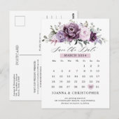 Shades of Dusty Paars Calendar Save the date Briefkaart (Voorkant / Achterkant)