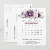 Shades of Dusty Paars Calendar Save the date Briefkaart (Voorkant / Achterkant)