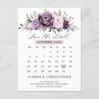 Shades of Dusty Paars Calendar Save the date
