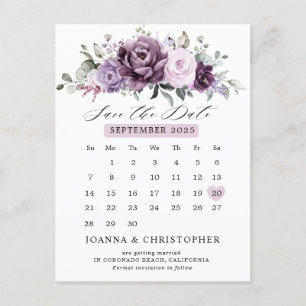 Shades of Dusty Paars Calendar Save the date Briefkaart