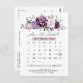 Shades of Dusty Paars Calendar Save the date Briefkaart (Voorkant / Achterkant)