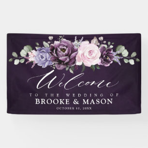 Shades of Dusty Paars Floral Wedding Welcome Spandoek