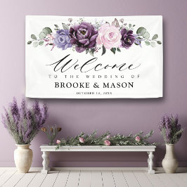 Shades of Dusty Paars Floral Wedding Welcome Spandoek