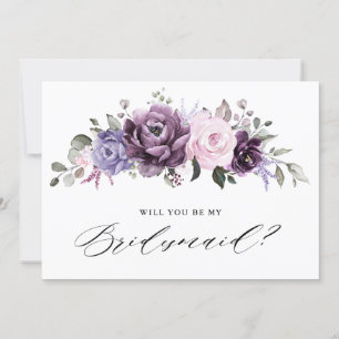 Shades of Dusty Paars Zal je mijn Bridesmaid zijn? Kaart