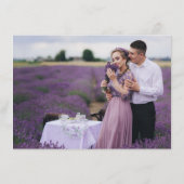 Shades of Dusty Paarse Bloemen Bruiloft Details Informatiekaartje (Achterkant)