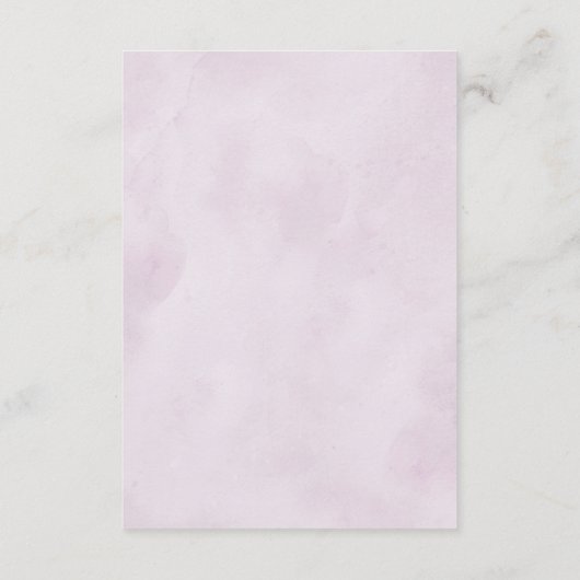 Shades of Dusty Paarse Bloom Bloemen Bruiloft Deta Informatiekaartje (Achterkant)