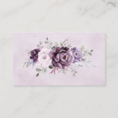 Shades of Dusty Paarse Bloom Moody Wedding Website Informatiekaartje (Achterkant)