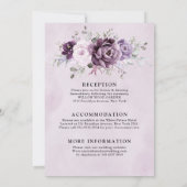 Shades of Dusty Paarse Blooms Alles in één bruilof Kaart (Achterkant)