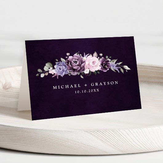 Shades of Dusty Paarse Blooms Bloemen Bloemen Gast Kaart