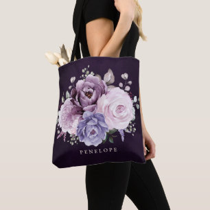 Shades of Dusty Paarse Blooms Bruidsmeisje Tote Bag