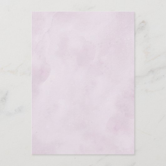 Shades of Dusty Paarse Blooms Bruiloft Details Informatiekaartje (Achterkant)