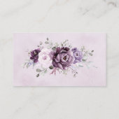 Shades of Dusty Paarse Blooms bruiloft receptie Informatiekaartje (Achterkant)