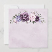 Shades of Dusty Paarse Blooms Brunch en Bubble Kaart (Achterkant)