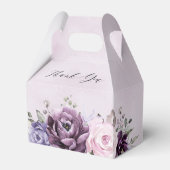 Shades of Dusty Paarse Blooms Floral Vrijgezellenf Bedankdoosjes (Voorkant Zijde)