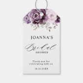 Shades of Dusty Paarse Blooms Floral Vrijgezellenf Cadeaulabel (Voorkant)