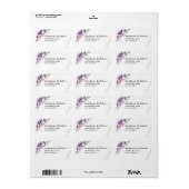 Shades of Dusty Paarse Blooms Geometric Wedding Etiket (Full Sheet)