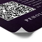 Shades of Dusty Paarse Blooms Honeymoon Fund Sign Poster (Hoek)