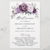 Shades of Dusty Paarse Blooms Wedding Programme (Voorkant)