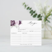 Shades of Dusty Paarse Blooms Wedding Recipe card (Staand voorkant)