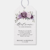Shades of Dusty Paarse Blooms Wedding Welcome Cadeaulabel (Voorkant)