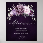 Shades of Dusty Paarse Vrijgezellenfeest Mimosa Ba Poster (Voorkant)