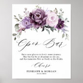 Shades of Dusty Paarse Vrijgezellenfeest Open Bar  Poster (Voorkant)