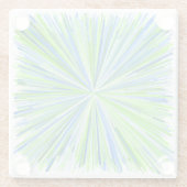 Shades of Green and Blue Line Burst Pattern Glazen Onderzetter (Achterkant)