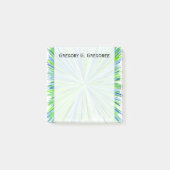 Shades of Green and Blue Line Burst Pattern + Name Post-it® Notes (Voorkant)