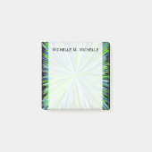 Shades of Green/Blue Line Burst Pattern + Name Post-it® Notes (Voorkant)