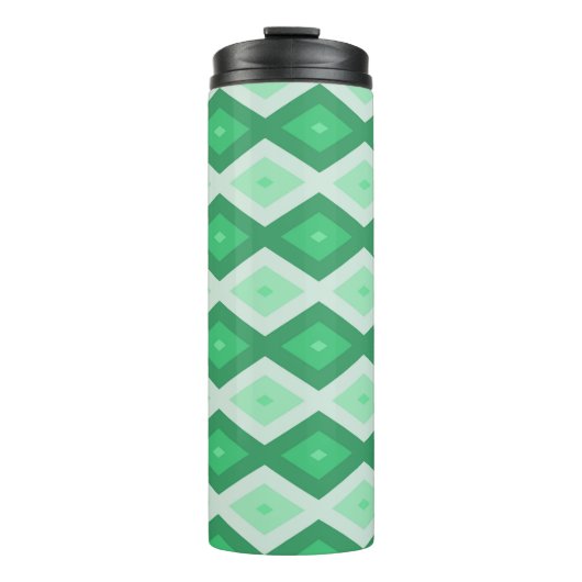 Shades of green diamond pattern thermosbeker (Voorkant)