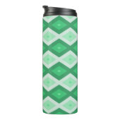 Shades of green diamond pattern thermosbeker (Geroteerd rechts)
