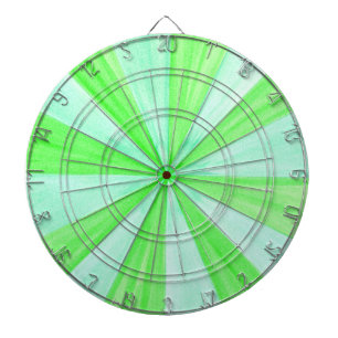 Shades of Green Geometric Spokes Pattern DartBoard Dartbord