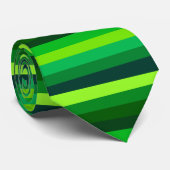 Shades of Green Horizontal Stripes Stropdas (Opgerold)
