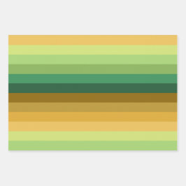 SHADES OF GREEN ORANGE BROWN GEOMETRIC PATTERNS INPAKPAPIER VEL