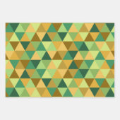 SHADES OF GREEN ORANGE BROWN GEOMETRIC PATTERNS INPAKPAPIER VEL (Voorkant 3)
