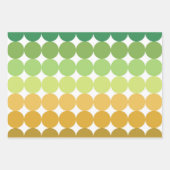 SHADES OF GREEN ORANGE BROWN GEOMETRIC PATTERNS INPAKPAPIER VEL (Voorkant)