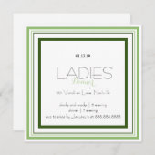 Shades of Green Square Invitation Kaart (Voorkant / Achterkant)