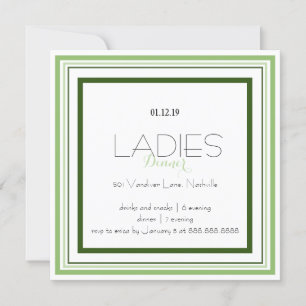 Shades of Green Square Invitation Kaart