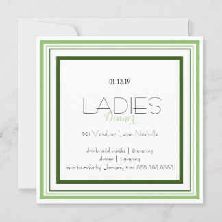 Shades of Green Square Invitation Kaart