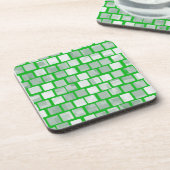Shades of Green Squares Bier Onderzetter (Linkerzijde)