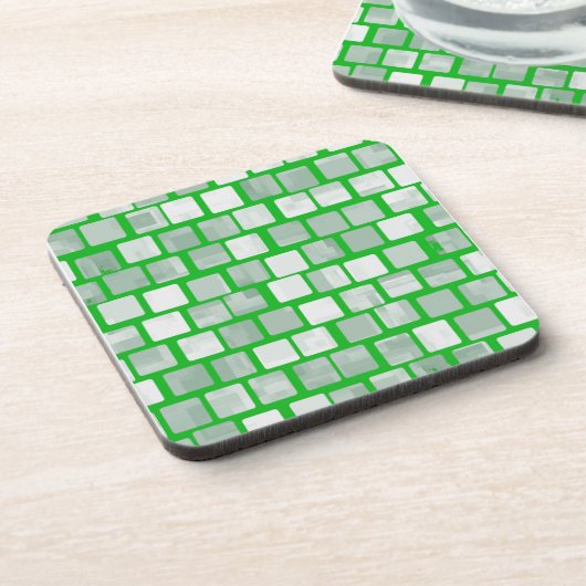 Shades of Green Squares Bier Onderzetter (Linkerzijde)