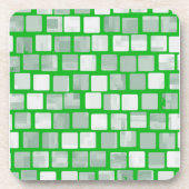 Shades of Green Squares Bier Onderzetter (Voorkant)